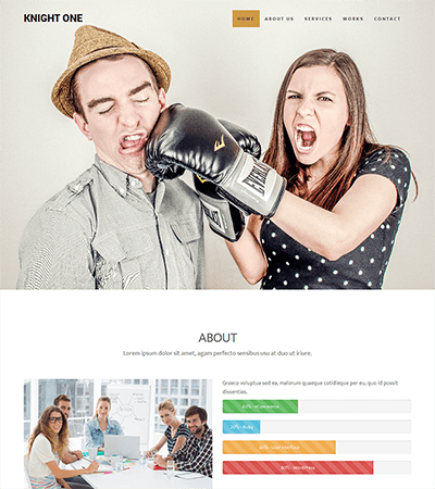 KnightOne – Simple One Page Bootstrap Template